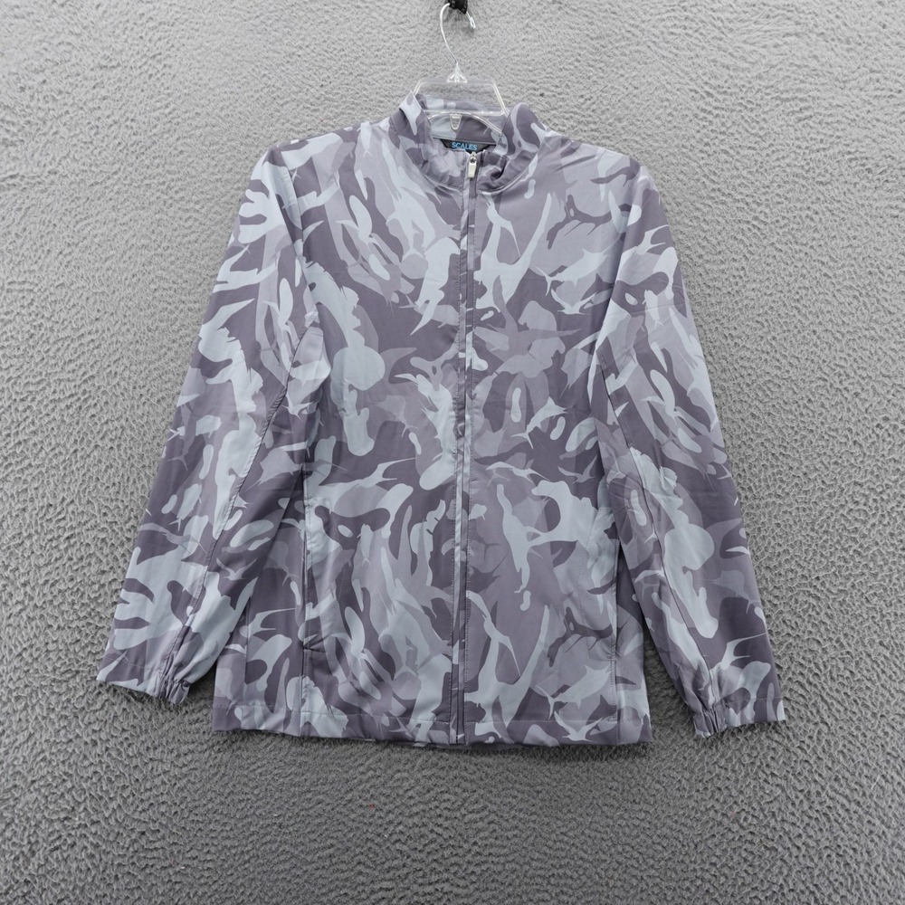 SCALES Mens Full‎ Zip Jacket Frigate Camo Grey Lightweight Size Small NEW